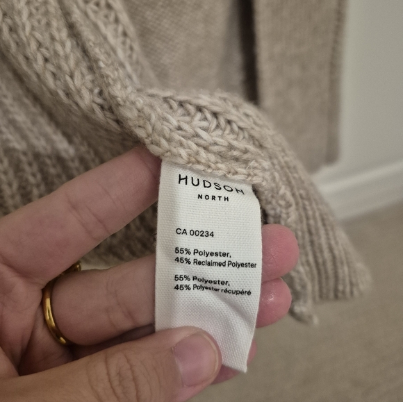 Hudson North Knit Oatmeal 2X Open Front Cardigan Sweater - Picture 5 of 9